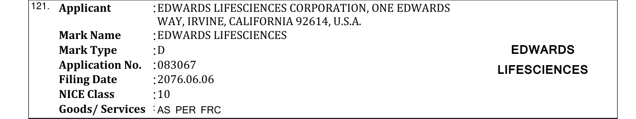 Original bulletin entry for EDWARDS LIFESCIENCES