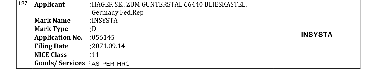 Original bulletin entry for INSYSTA