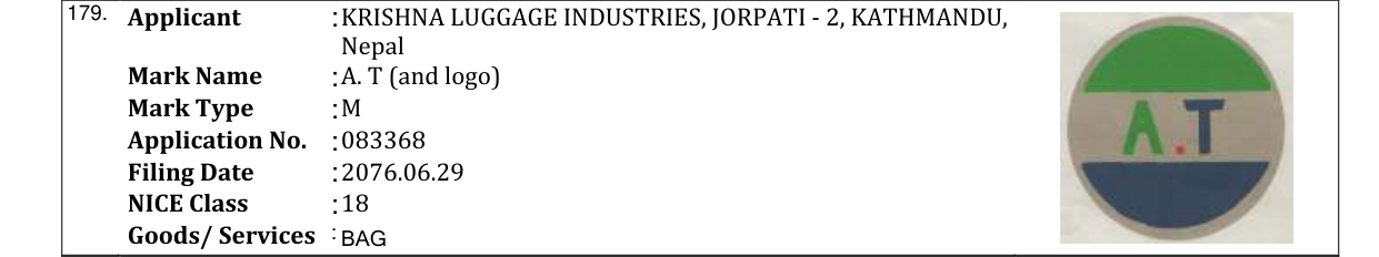 Original bulletin entry for A. T (and logo)