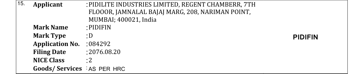Original bulletin entry for PIDIFIN