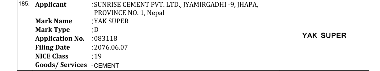 Original bulletin entry for YAK SUPER