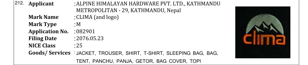 Original bulletin entry for CLIMA (and logo)
