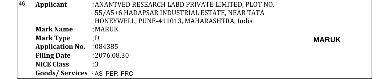 Original bulletin entry for MARUK