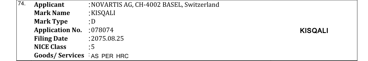 Original bulletin entry for KISQALI