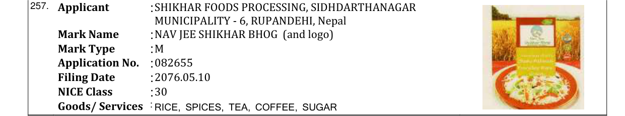 Original bulletin entry for NAV JEE SHIKHAR BHOG (and logo)