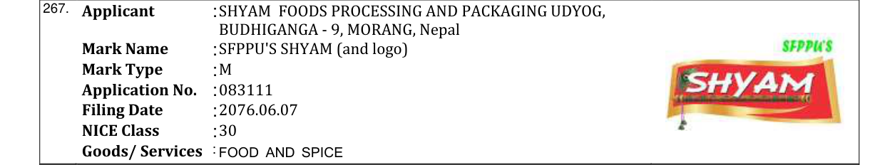 Original bulletin entry for SFPPU'S SHYAM (and logo)