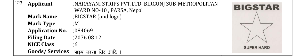 Original bulletin entry for BIGSTAR (and logo)