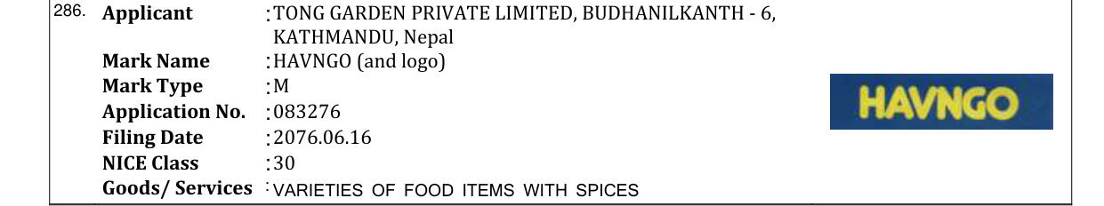 Original bulletin entry for HAVNGO (and logo)