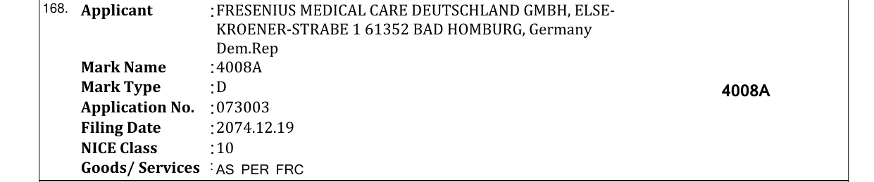 Original bulletin entry for 4008A