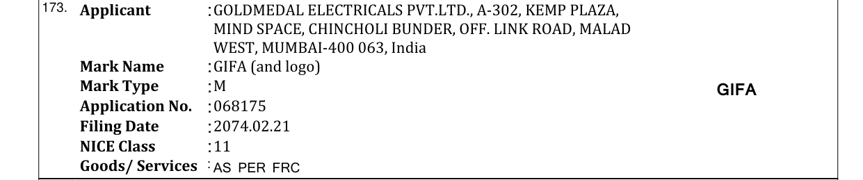 Original bulletin entry for GIFA (and logo)