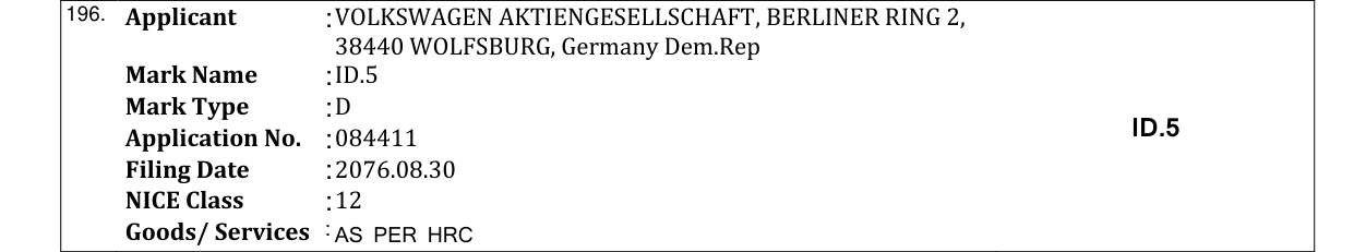 Original bulletin entry for ID.5