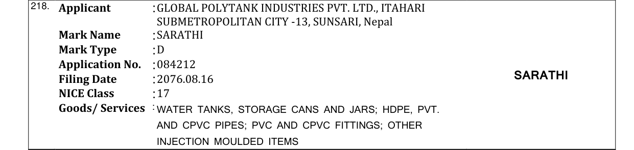 Original bulletin entry for SARATHI