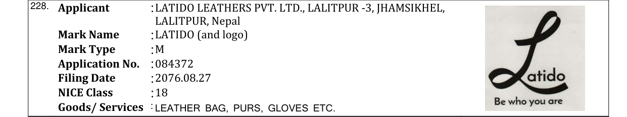 Original bulletin entry for LATIDO (and logo)