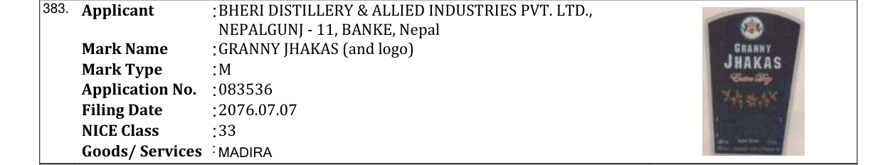 Original bulletin entry for GRANNY JHAKAS (and logo)