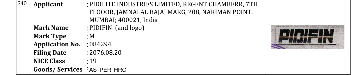 Original bulletin entry for PIDIFIN (and logo)