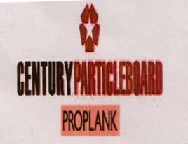 CENTURY PARTICLEBOARD PROPLANK (and logo) trademark logo