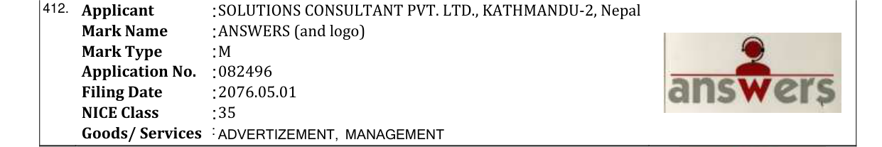 Original bulletin entry for ANSWERS (and logo)