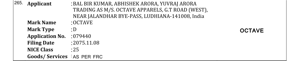Original bulletin entry for OCTAVE