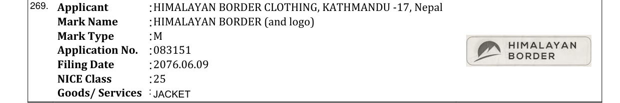 Original bulletin entry for HIMALAYAN BORDER (and logo)