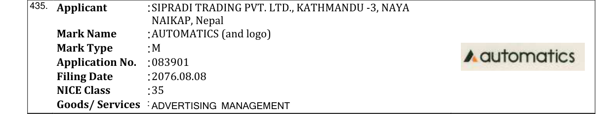 Original bulletin entry for AUTOMATICS (and logo)