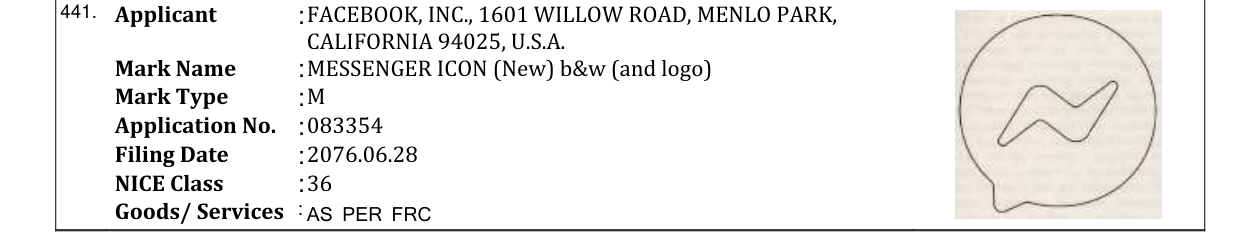 Original bulletin entry for MESSENGER ICON (New) b&w (and logo)