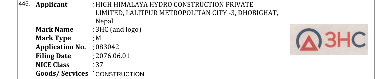Original bulletin entry for 3HC (and logo)