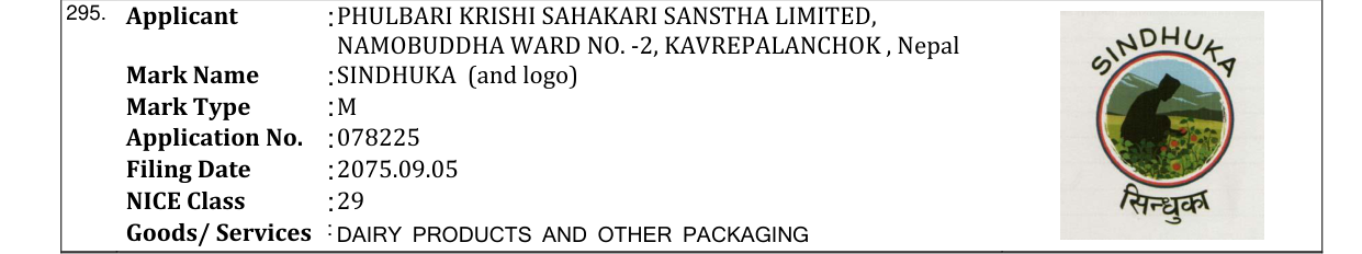 Original bulletin entry for SINDHUKA (and logo)