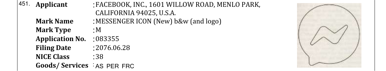 Original bulletin entry for MESSENGER ICON (New) b&w (and logo)