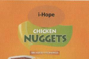 i-HOPE CHICKEN NUGGETS (and logo) trademark logo