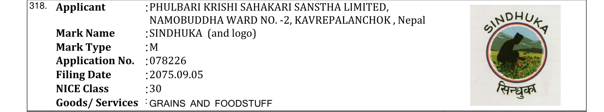 Original bulletin entry for SINDHUKA (and logo)