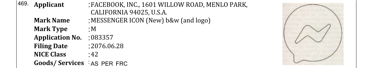 Original bulletin entry for MESSENGER ICON (New) b&w (and logo)