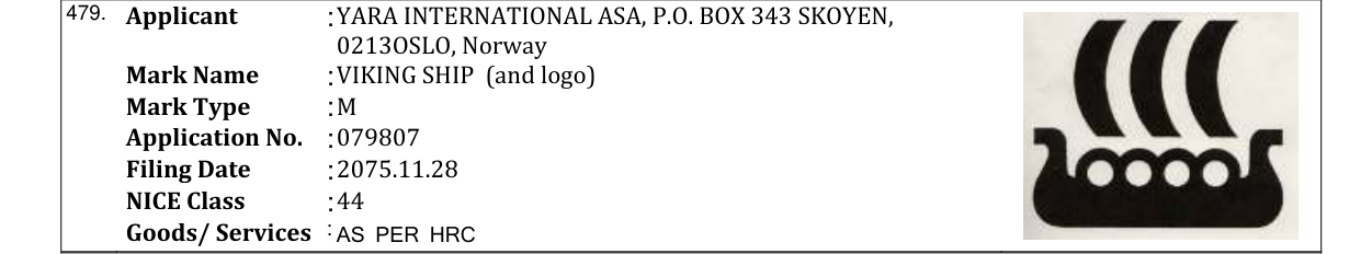 Original bulletin entry for VIKING SHIP (and logo)