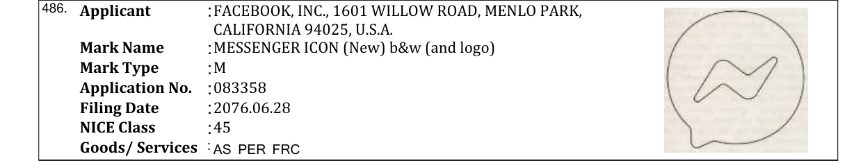 Original bulletin entry for MESSENGER ICON (New) b&w (and logo)