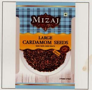 MIZAJ LARGE CARDAMOM (and logo) trademark logo