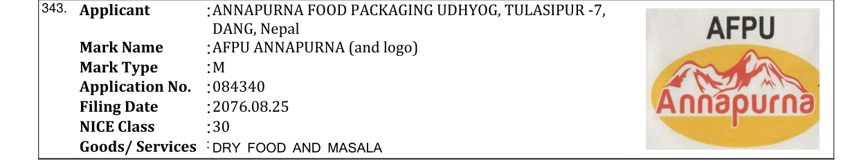 Original bulletin entry for AFPU ANNAPURNA (and logo)