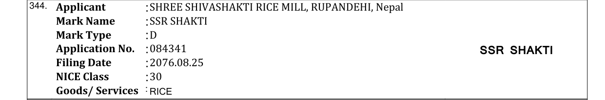 Original bulletin entry for SSR SHAKTI