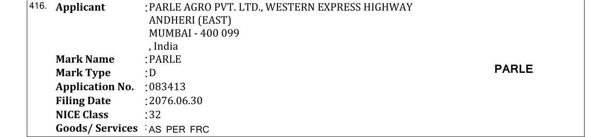 Original bulletin entry for PARLE