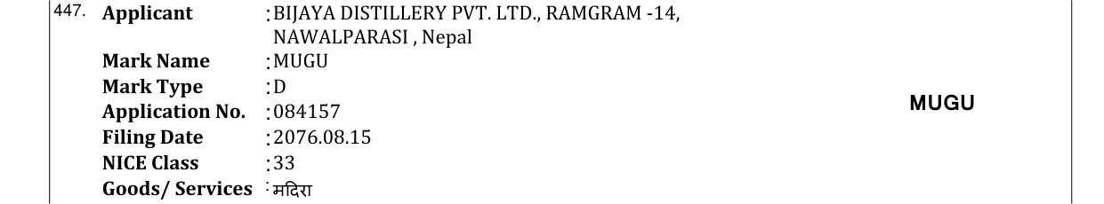 Original bulletin entry for MUGU