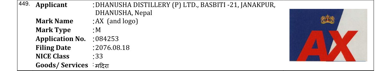 Original bulletin entry for AX (and logo)