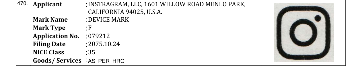 Original bulletin entry for DEVICE MARK
