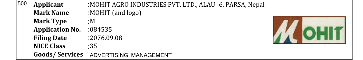 Original bulletin entry for MOHIT (and logo)