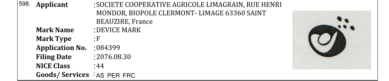 Original bulletin entry for DEVICE MARK