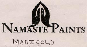 NAMASTE PAINTS MARI GOLD (and logo) trademark logo