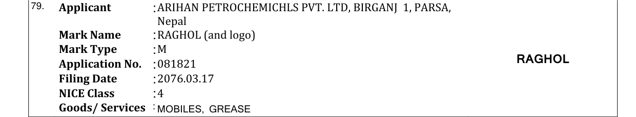 Original bulletin entry for RAGHOL (and logo)