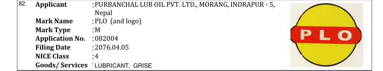 Original bulletin entry for PLO (and logo)