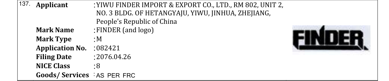 Original bulletin entry for FINDER (and logo)