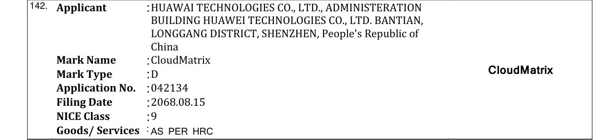 Original bulletin entry for CloudMatrix