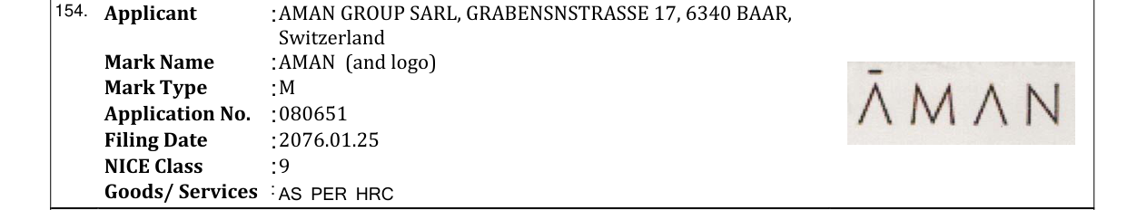 Original bulletin entry for AMAN (and logo)