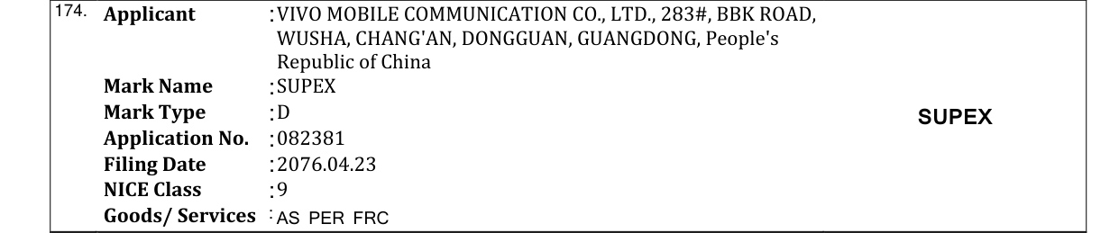 Original bulletin entry for SUPEX
