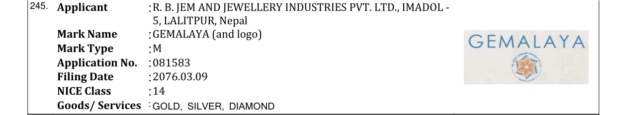 Original bulletin entry for GEMALAYA (and logo)